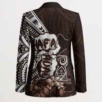 Hafa Adai Guam Discovery Day Blazer Chamorro Latte Stone Hand Brown Version