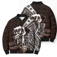 Hafa Adai Guam Discovery Day Bomber Puffer Jacket Chamorro Latte Stone Hand Brown Version