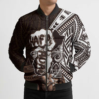 Hafa Adai Guam Discovery Day Bomber Puffer Jacket Chamorro Latte Stone Hand Brown Version