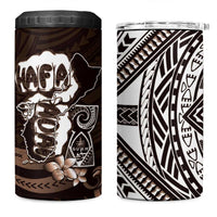Hafa Adai Guam Discovery Day 4 in 1 Can Cooler Tumbler Chamorro Latte Stone Hand Brown Version LT14 One Size: 16 oz Brown - Polynesian Pride