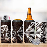 Hafa Adai Guam Discovery Day 4 in 1 Can Cooler Tumbler Chamorro Latte Stone Hand Brown Version LT14 - Polynesian Pride