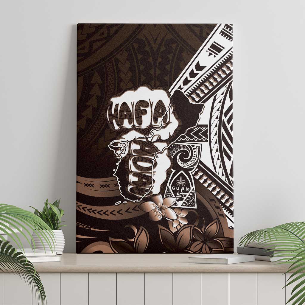 Hafa Adai Guam Discovery Day Canvas Wall Art Chamorro Latte Stone Hand Brown Version