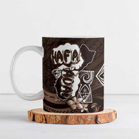 Hafa Adai Guam Discovery Day Ceramic Mug Chamorro Latte Stone Hand Brown Version LT14 Brown - Polynesian Pride