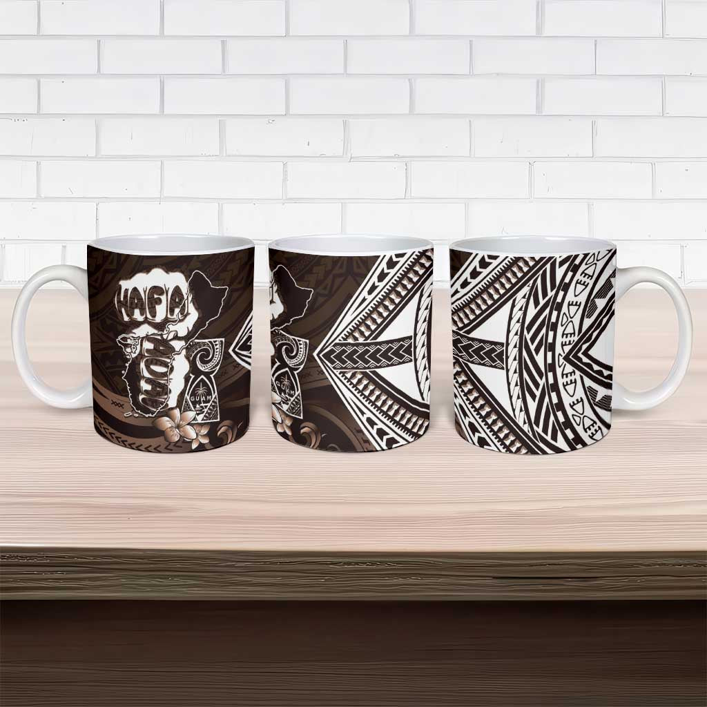 Hafa Adai Guam Discovery Day Ceramic Mug Chamorro Latte Stone Hand Brown Version LT14 - Polynesian Pride