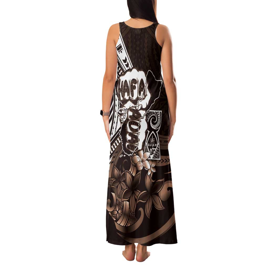 Hafa Adai Guam Discovery Day Family Matching Tank Maxi Dress and Hawaiian Shirt Chamorro Latte Stone Hand Brown Version LT14 - Polynesian Pride