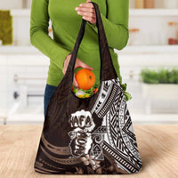 Hafa Adai Guam Discovery Day Grocery Bag Chamorro Latte Stone Hand Brown Version LT14 - Polynesian Pride