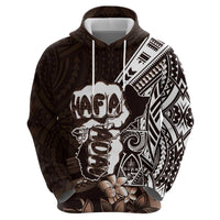 Hafa Adai Guam Discovery Day Hoodie Chamorro Latte Stone Hand Brown Version