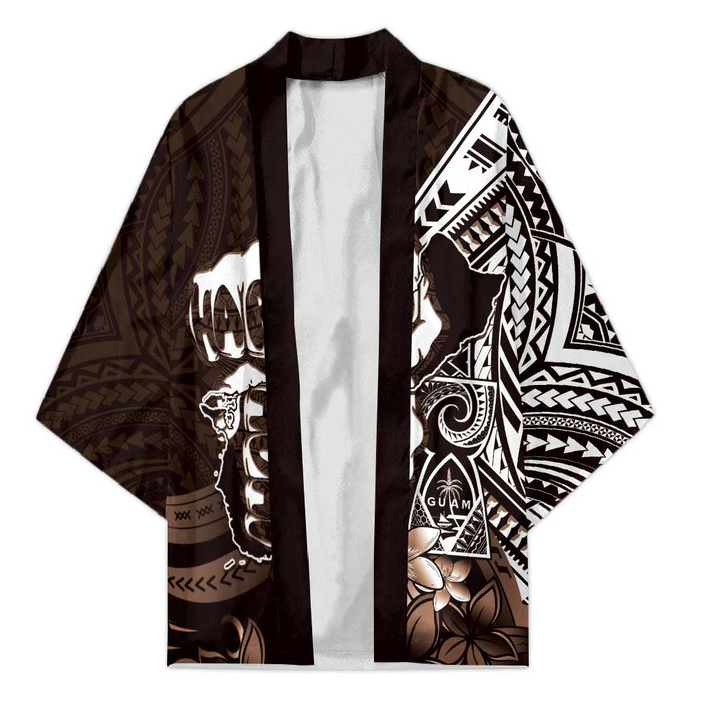 Hafa Adai Guam Discovery Day Kimono Chamorro Latte Stone Hand Brown Version