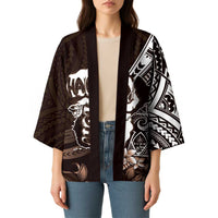 Hafa Adai Guam Discovery Day Kimono Chamorro Latte Stone Hand Brown Version