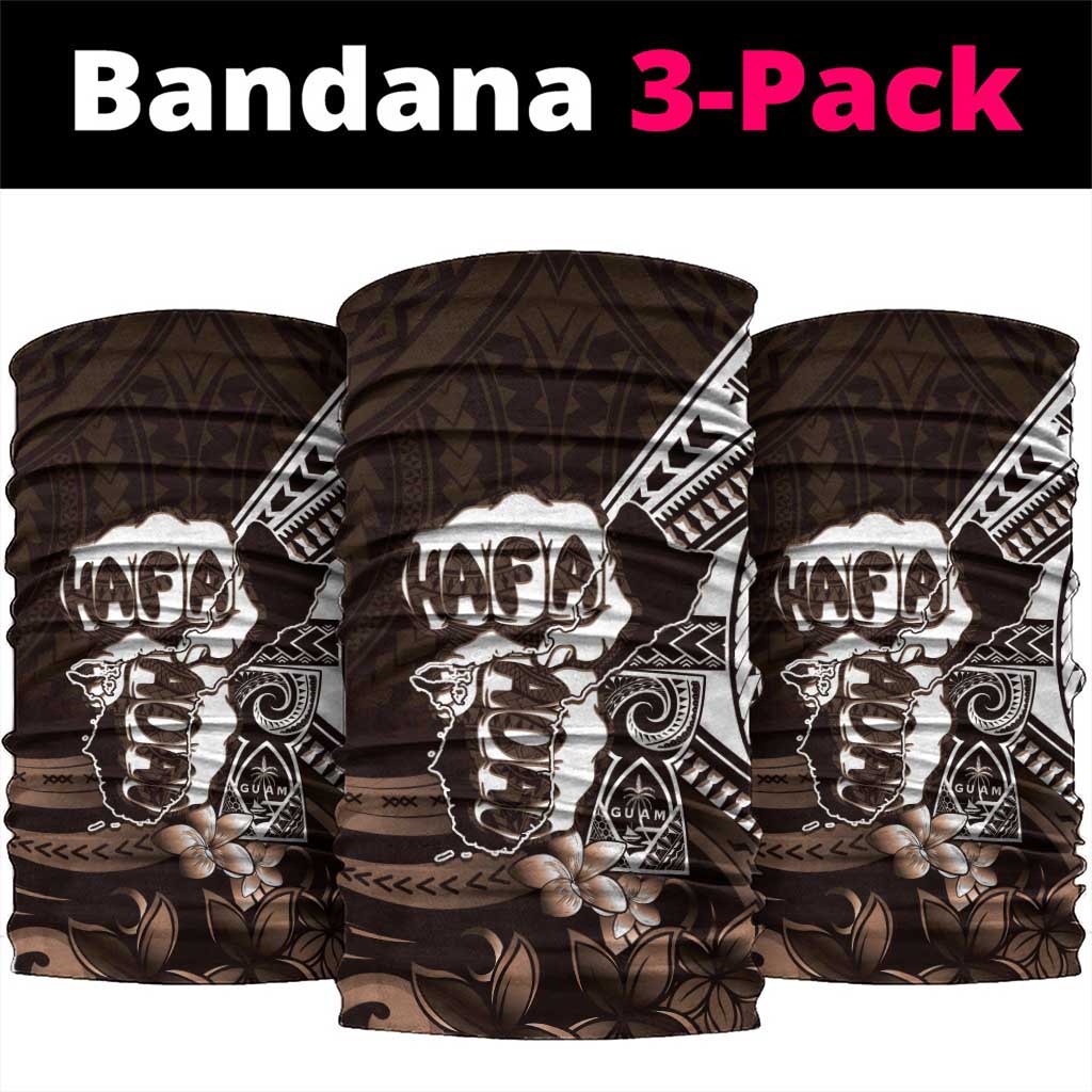 Hafa Adai Guam Discovery Day Neck Gaiter Chamorro Latte Stone Hand Brown Version