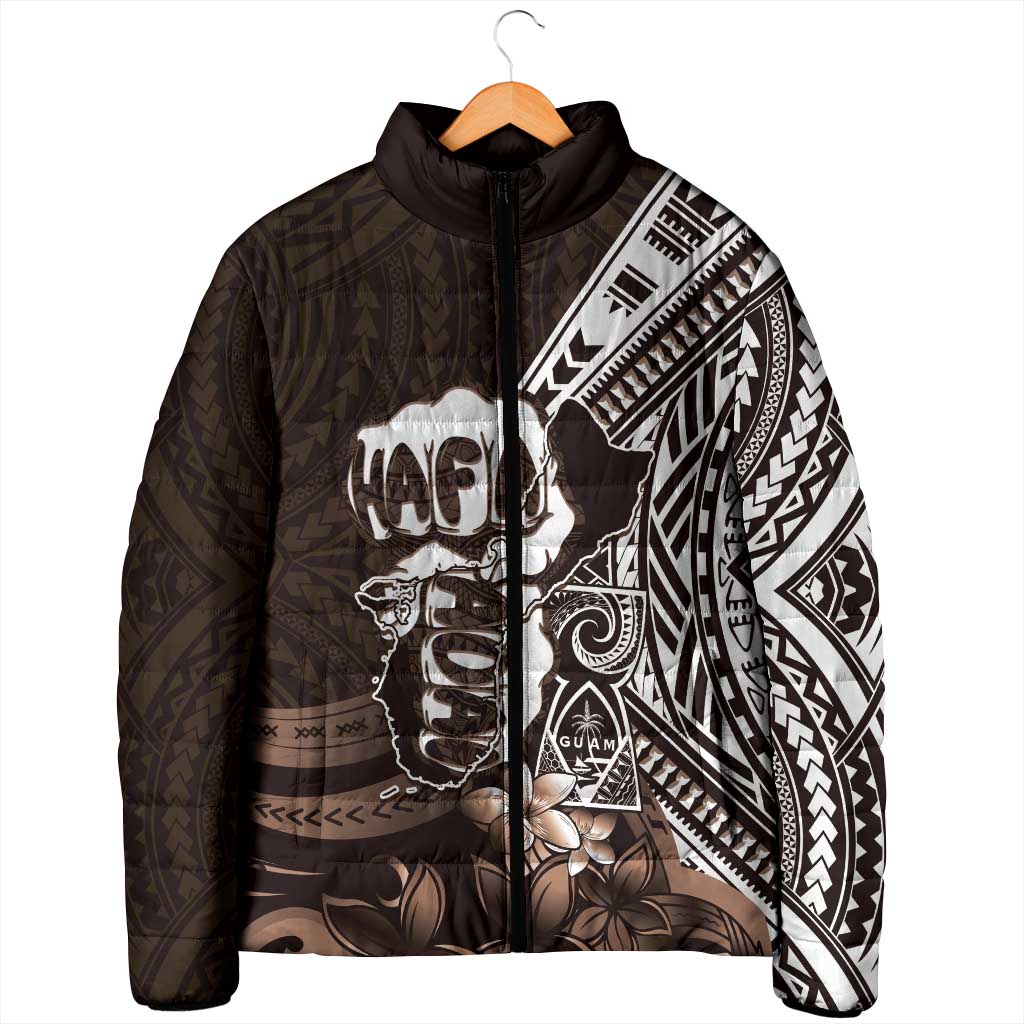 Hafa Adai Guam Discovery Day Padded Jacket Chamorro Latte Stone Hand Brown Version