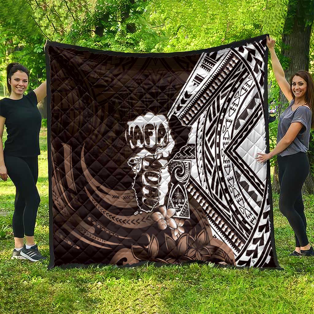 Hafa Adai Guam Discovery Day Quilt Chamorro Latte Stone Hand Brown Version