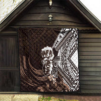 Hafa Adai Guam Discovery Day Quilt Chamorro Latte Stone Hand Brown Version