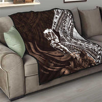 Hafa Adai Guam Discovery Day Quilt Chamorro Latte Stone Hand Brown Version