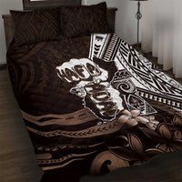 Hafa Adai Guam Discovery Day Quilt Bed Set Chamorro Latte Stone Hand Brown Version