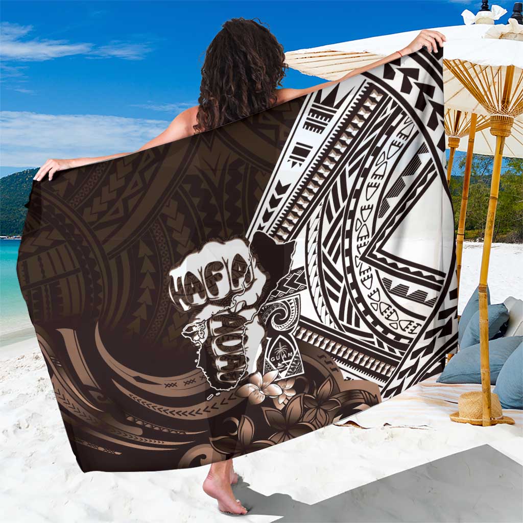 Hafa Adai Guam Discovery Day Sarong Chamorro Latte Stone Hand Brown Version