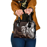 Hafa Adai Guam Discovery Day Shoulder Handbag Chamorro Latte Stone Hand Brown Version