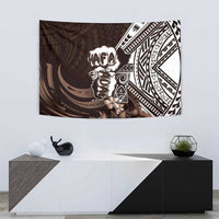 Hafa Adai Guam Discovery Day Tapestry Chamorro Latte Stone Hand Brown Version