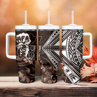 Hafa Adai Guam Discovery Day Tumbler With Handle Chamorro Latte Stone Hand Brown Version