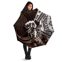 Hafa Adai Guam Discovery Day Umbrella Chamorro Latte Stone Hand Brown Version
