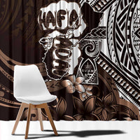 Hafa Adai Guam Discovery Day Window Curtain Chamorro Latte Stone Hand Brown Version