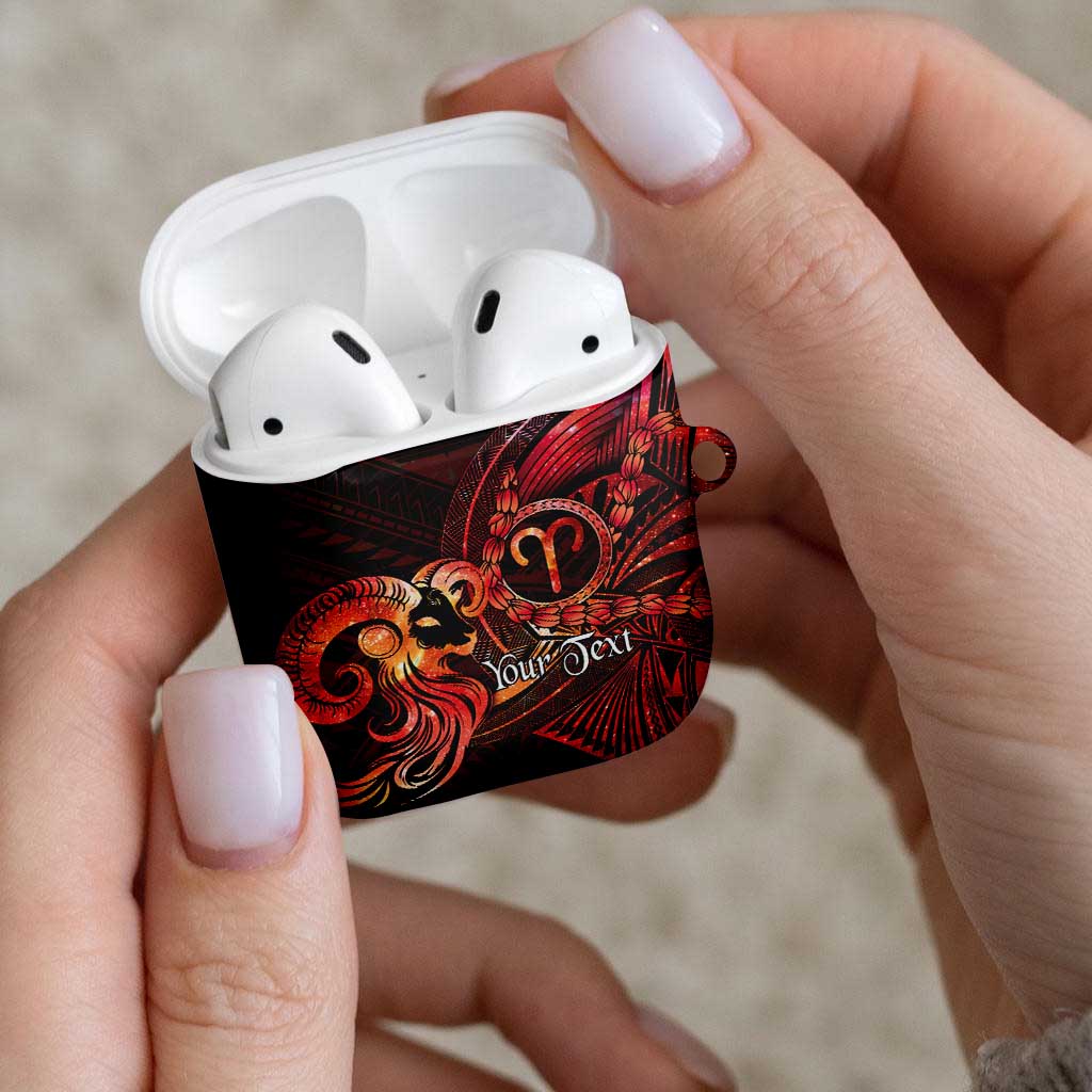 Personalised Polynesia Zodiac Aries AirPods Case Galaxy Polynesian Pattern Chest Tattoo Style
