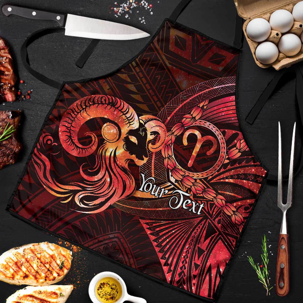 Personalised Polynesia Zodiac Aries Apron Galaxy Polynesian Pattern Chest Tattoo Style