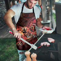 Personalised Polynesia Zodiac Aries Apron Galaxy Polynesian Pattern Chest Tattoo Style
