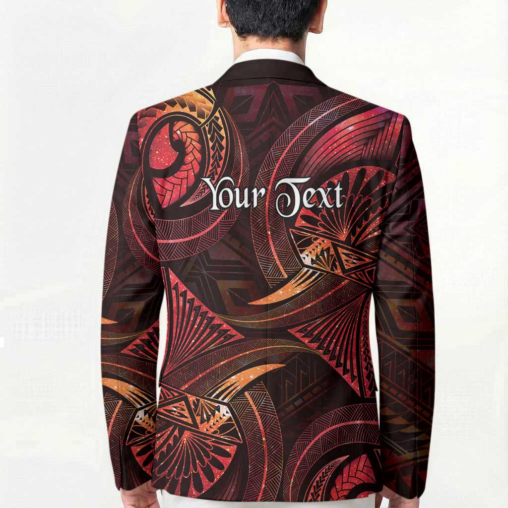 Personalised Polynesia Zodiac Aries Blazer Galaxy Polynesian Pattern Chest Tattoo Style