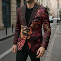 Personalised Polynesia Zodiac Aries Blazer Galaxy Polynesian Pattern Chest Tattoo Style