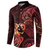 Personalised Polynesia Zodiac Aries Button Sweatshirt Galaxy Polynesian Pattern Chest Tattoo Style LT14 - Polynesian Pride