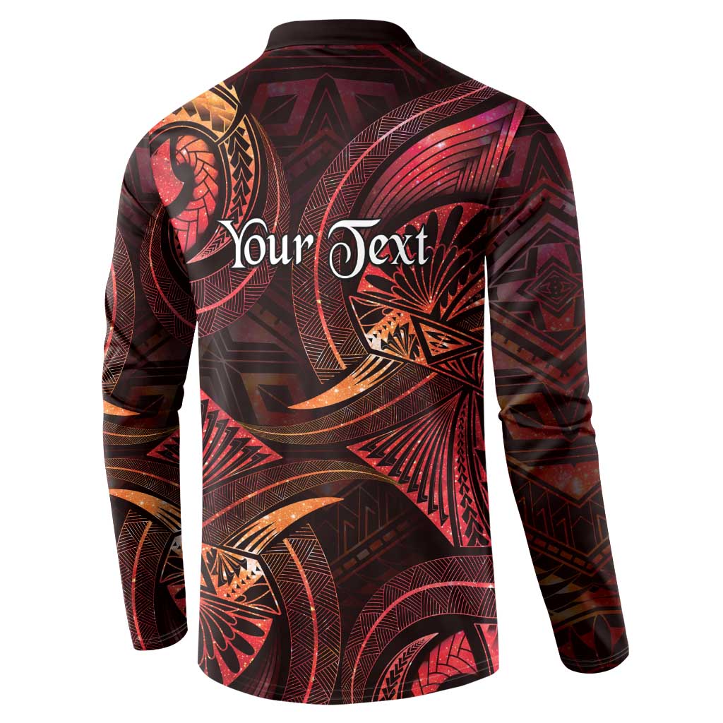 Personalised Polynesia Zodiac Aries Button Sweatshirt Galaxy Polynesian Pattern Chest Tattoo Style LT14 - Polynesian Pride