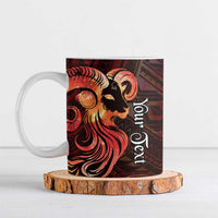 Personalised Polynesia Zodiac Aries Ceramic Mug Galaxy Polynesian Pattern Chest Tattoo Style LT14 Red - Polynesian Pride