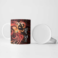 Personalised Polynesia Zodiac Aries Ceramic Mug Galaxy Polynesian Pattern Chest Tattoo Style LT14 - Polynesian Pride