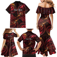 Personalised Polynesia Zodiac Aries Family Matching Mermaid Dress and Hawaiian Shirt Galaxy Polynesian Pattern Chest Tattoo Style LT14 - Polynesian Pride