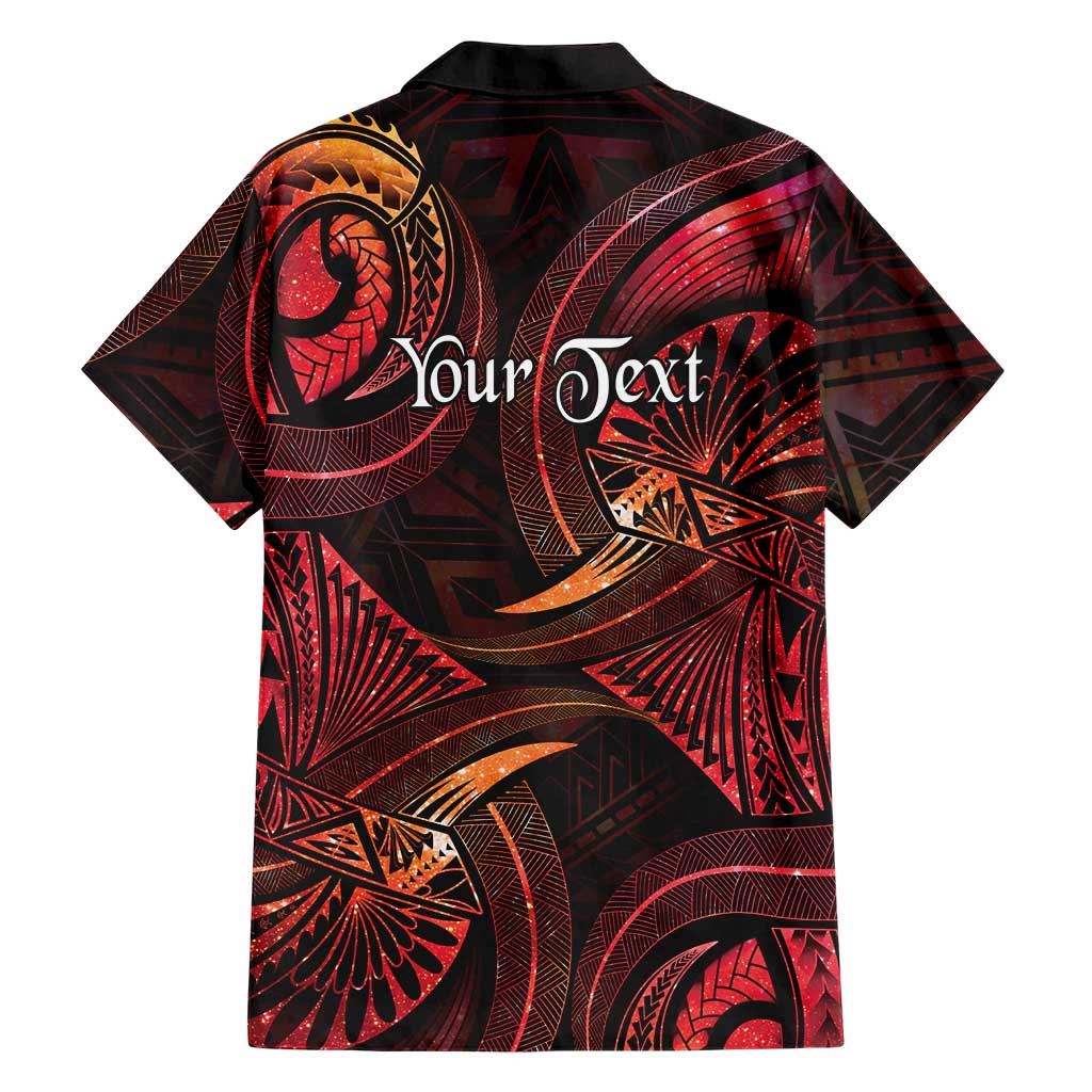 Personalised Polynesia Zodiac Aries Family Matching Off Shoulder Maxi Dress and Hawaiian Shirt Galaxy Polynesian Pattern Chest Tattoo Style