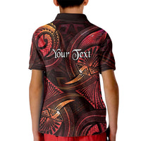Personalised Polynesia Zodiac Aries Kid Polo Shirt Galaxy Polynesian Pattern Chest Tattoo Style