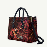 Personalised Polynesia Zodiac Aries Leather Bag Galaxy Polynesian Pattern Chest Tattoo Style
