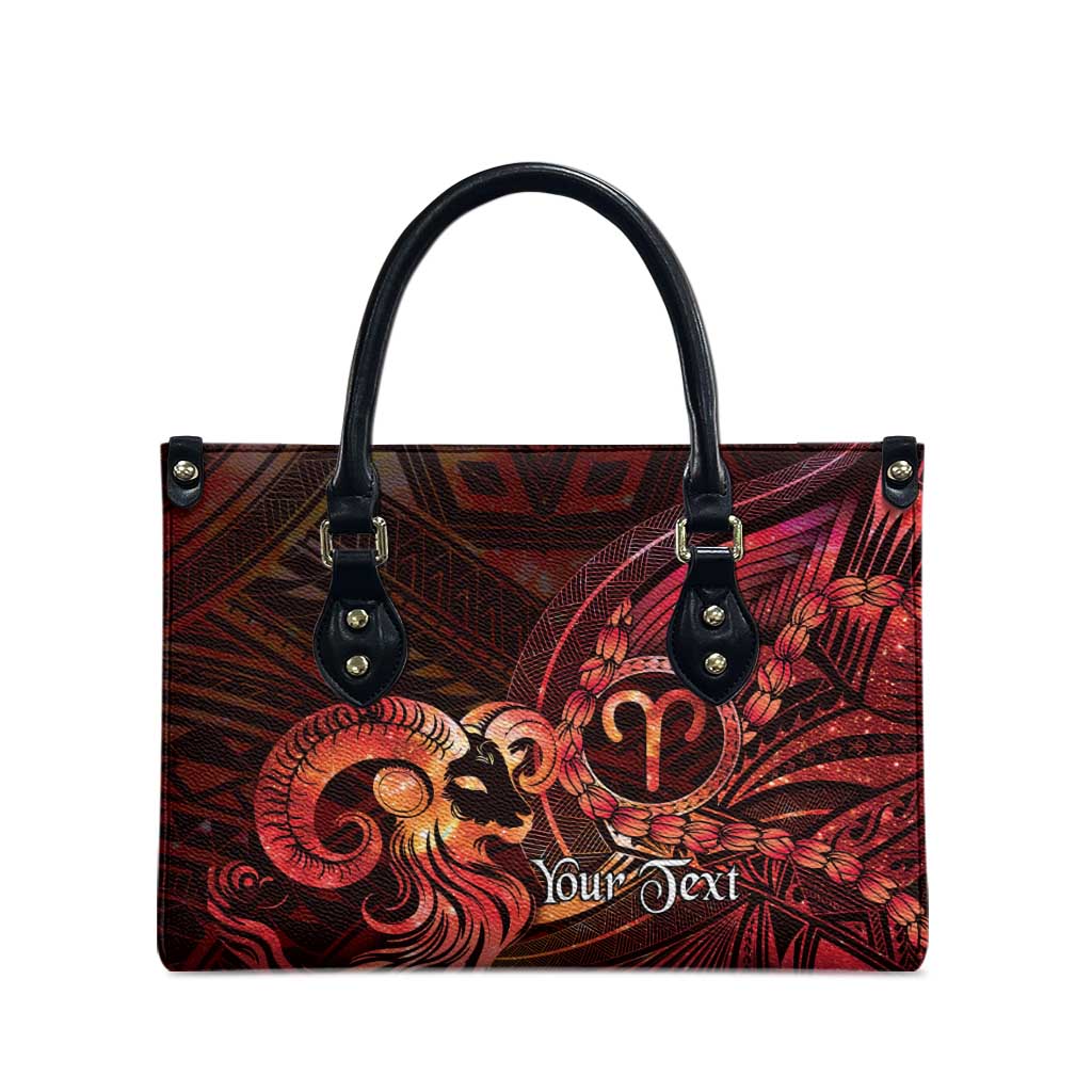 Personalised Polynesia Zodiac Aries Leather Bag Galaxy Polynesian Pattern Chest Tattoo Style
