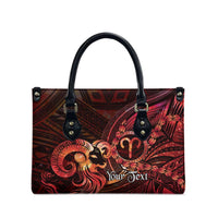 Personalised Polynesia Zodiac Aries Leather Bag Galaxy Polynesian Pattern Chest Tattoo Style
