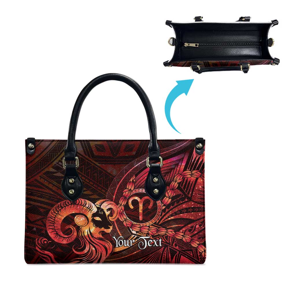Personalised Polynesia Zodiac Aries Leather Bag Galaxy Polynesian Pattern Chest Tattoo Style