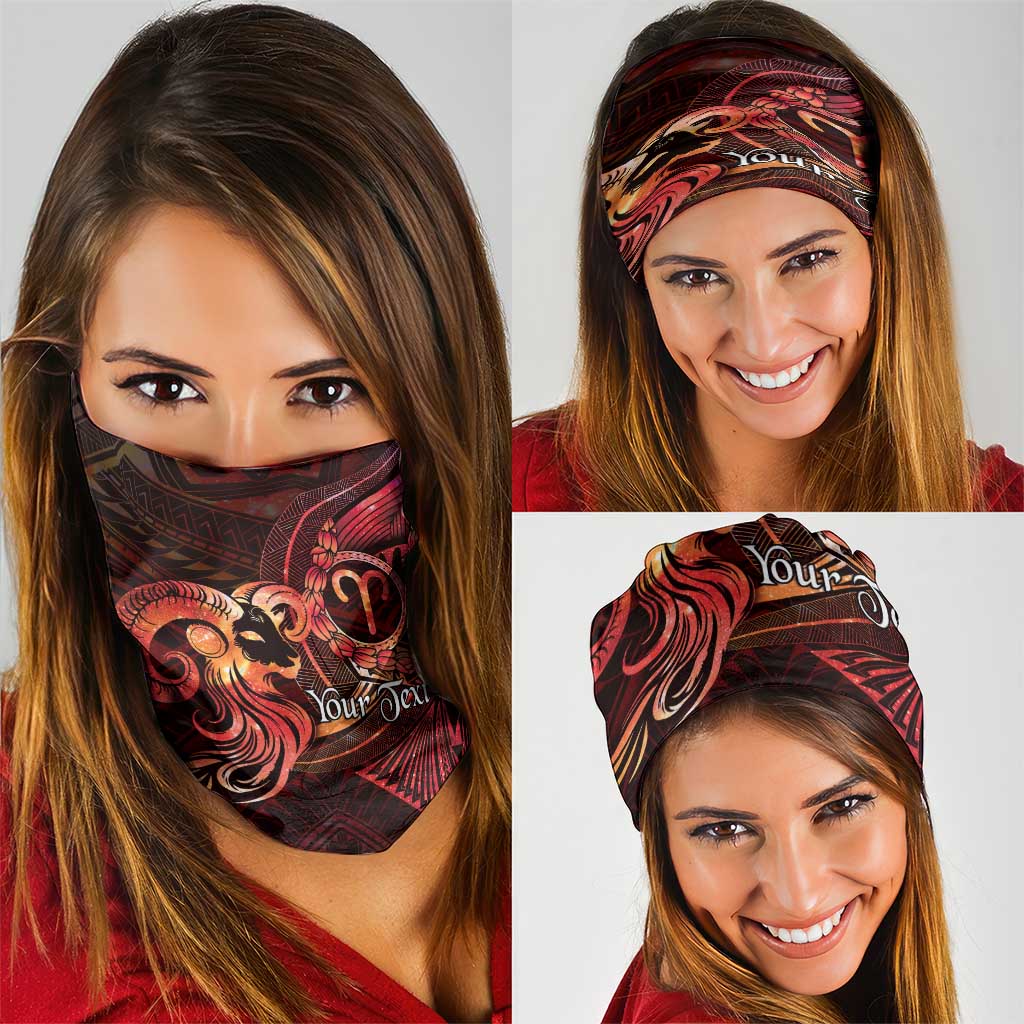 Personalised Polynesia Zodiac Aries Neck Gaiter Galaxy Polynesian Pattern Chest Tattoo Style