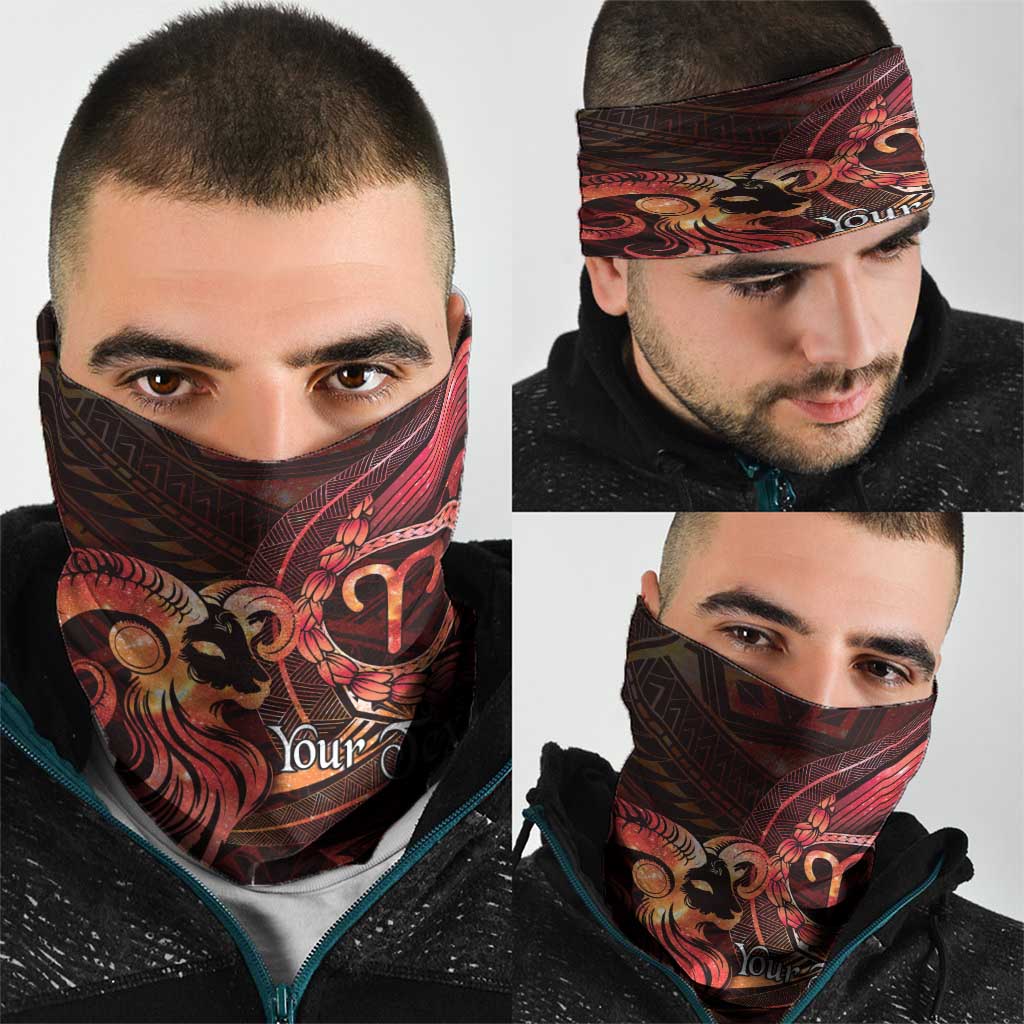 Personalised Polynesia Zodiac Aries Neck Gaiter Galaxy Polynesian Pattern Chest Tattoo Style
