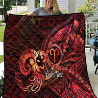 Personalised Polynesia Zodiac Aries Quilt Galaxy Polynesian Pattern Chest Tattoo Style