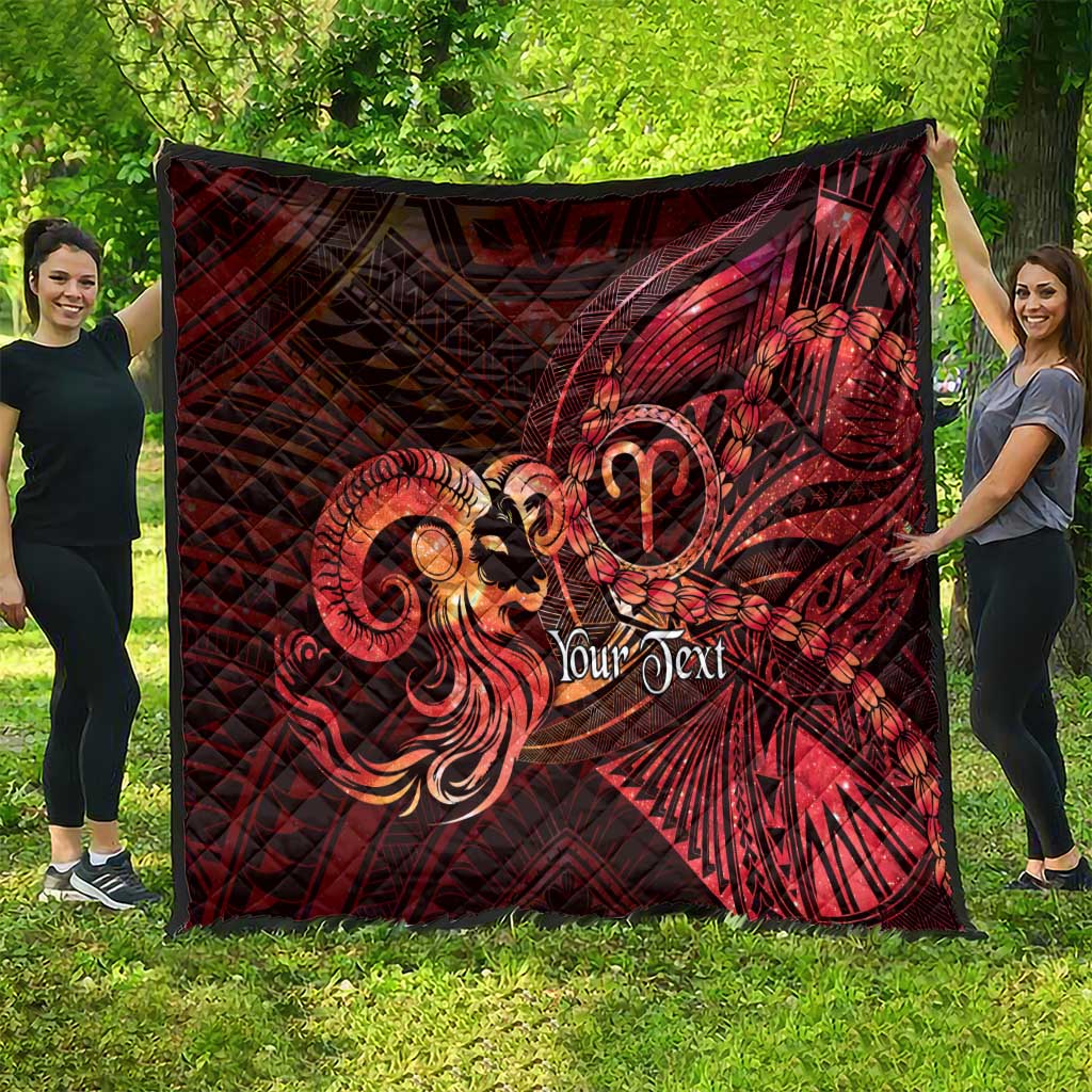 Personalised Polynesia Zodiac Aries Quilt Galaxy Polynesian Pattern Chest Tattoo Style