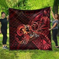 Personalised Polynesia Zodiac Aries Quilt Galaxy Polynesian Pattern Chest Tattoo Style