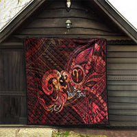 Personalised Polynesia Zodiac Aries Quilt Galaxy Polynesian Pattern Chest Tattoo Style