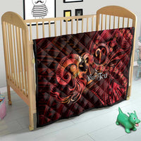 Personalised Polynesia Zodiac Aries Quilt Galaxy Polynesian Pattern Chest Tattoo Style