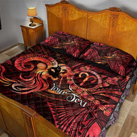 Personalised Polynesia Zodiac Aries Quilt Bed Set Galaxy Polynesian Pattern Chest Tattoo Style LT14 - Polynesian Pride