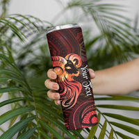 Personalised Polynesia Zodiac Aries Skinny Tumbler Galaxy Polynesian Pattern Chest Tattoo Style